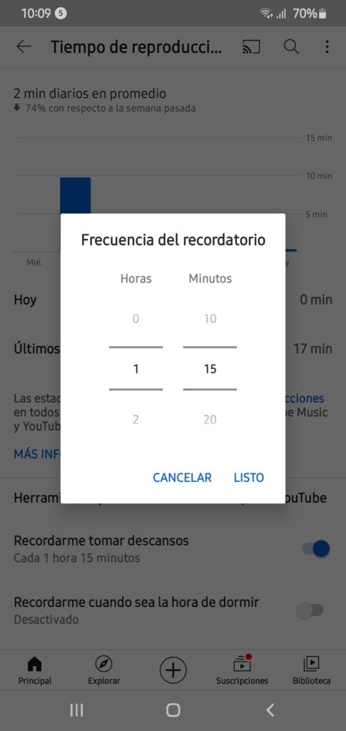 ¿Cómo saber cuánto tiempo estoy en Youtube?